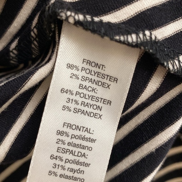 Chico's Floral Striped cap sleeve Top Shirt Womens XL Asymmetrical Spring Artsy - Picture 4 of 7